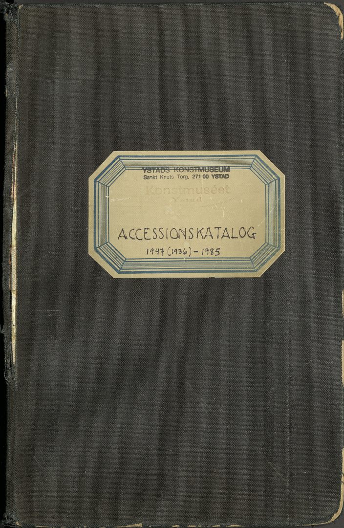 Ystads konstmuseums accessionskatalog